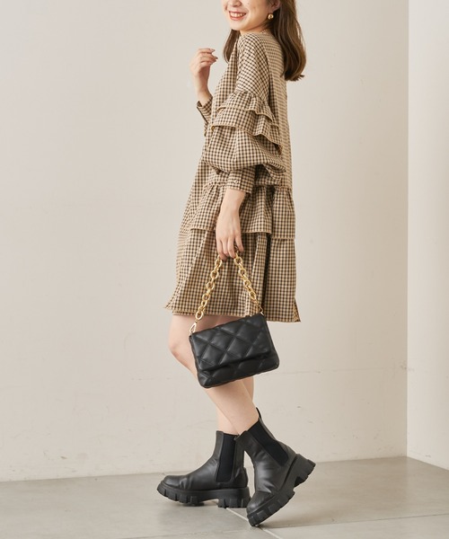 who&#39;s who Chico - アシメフリルボリューム袖チュニック　whos who chico セール】【新色追加】アシメフリルボリューム袖チュニック