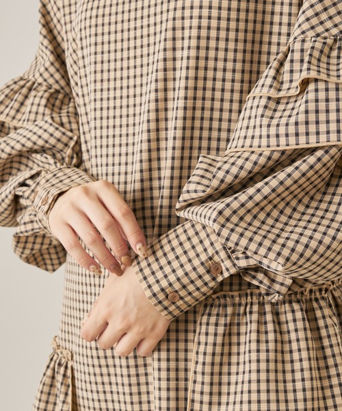 Chico（チコ）の「【新色追加】アシメフリルボリューム袖チュニック（シャツ/ブラウス・レディース・ベージュ/ブラック系その他2/ブラック/アイボリー・FREE）」の15枚目の写真