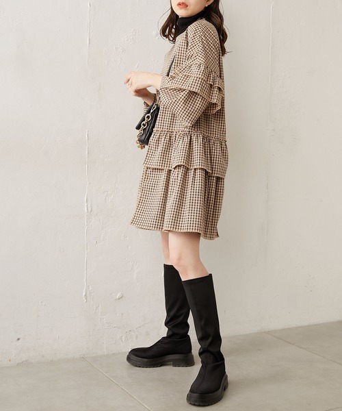 アドーア　ボリューム袖　チュニック　ブラック アドーア ボリューム袖 チュニック ブラック