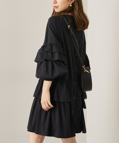 アドーア　ボリューム袖　チュニック　ブラック アドーア ボリューム袖 チュニック ブラック