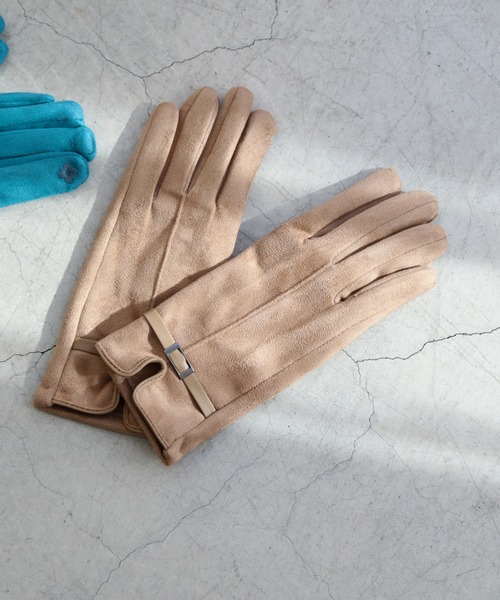 frames RAY CASSIN（フレームスレイカズン）の「【WEB限定】フェイクスェードカラーグローブ（手袋・レディース・ピンク/ターコイズブルー/マスタード/キャメル・FREE）」の3枚目の写真