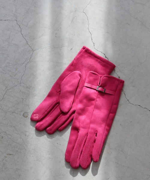 frames RAY CASSIN（フレームスレイカズン）の「【WEB限定】フェイクスェードカラーグローブ（手袋・レディース・ピンク/ターコイズブルー/マスタード/キャメル・FREE）」の4枚目の写真