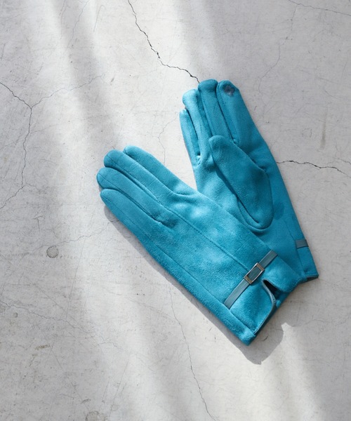 frames RAY CASSIN（フレームスレイカズン）の「【WEB限定】フェイクスェードカラーグローブ（手袋・レディース・ピンク/ターコイズブルー/マスタード/キャメル・FREE）」の2枚目の写真