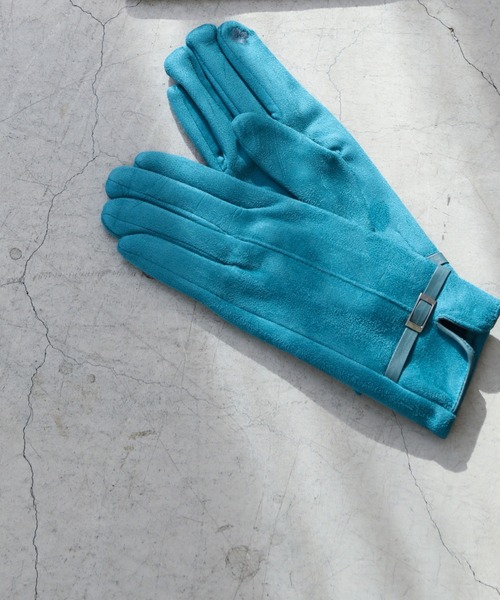 frames RAY CASSIN（フレームスレイカズン）の「【WEB限定】フェイクスェードカラーグローブ（手袋・レディース・ピンク/ターコイズブルー/マスタード/キャメル・FREE）」の5枚目の写真