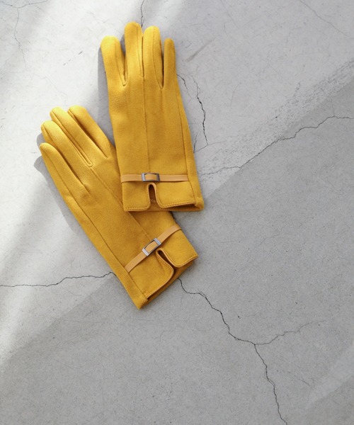 frames RAY CASSIN（フレームスレイカズン）の「【WEB限定】フェイクスェードカラーグローブ（手袋・レディース・ピンク/ターコイズブルー/マスタード/キャメル・FREE）」の6枚目の写真