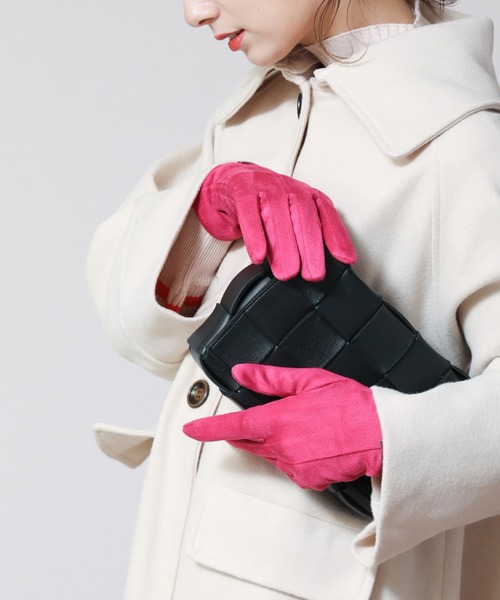 frames RAY CASSIN（フレームスレイカズン）の「【WEB限定】フェイクスェードカラーグローブ（手袋・レディース・ピンク/ターコイズブルー/マスタード/キャメル・FREE）」の18枚目の写真