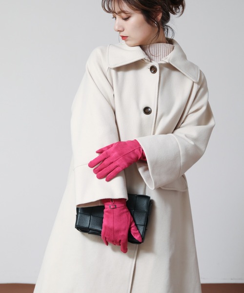 frames RAY CASSIN（フレームスレイカズン）の「【WEB限定】フェイクスェードカラーグローブ（手袋・レディース・ピンク/ターコイズブルー/マスタード/キャメル・FREE）」の21枚目の写真