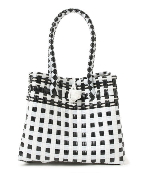 Ray BEAMS（レイビームス）の「BALI WERKSTATTE / Chess Basket Bag（かごバッグ・レディース・ホワイト/イエロー・ONE SIZE）」の11枚目の写真