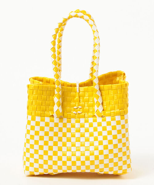 Ray BEAMS（レイビームス）の「BALI WERKSTATTE / Chess Basket Bag（かごバッグ・レディース・ホワイト/イエロー・ONE SIZE）」の16枚目の写真