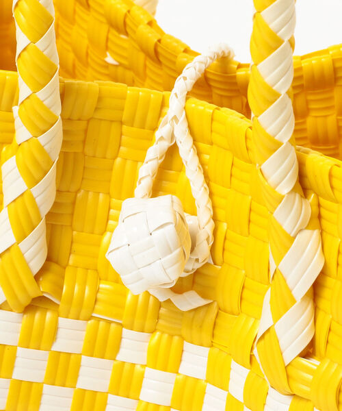 Ray BEAMS（レイビームス）の「BALI WERKSTATTE / Chess Basket Bag（かごバッグ・レディース・ホワイト/イエロー・ONE SIZE）」の17枚目の写真