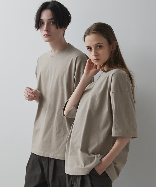 CLEL(クレイル)の「【CLEL】TC Loose Over Half Sleeve Tee / TC ルーズ オーバー半袖Tシャツ(Tシャツ/カットソー・メンズ・ホワイト/チャコールグレー/アッシュブラウン/グレイッシュベージュ・S/M/L)」の4枚目の写真