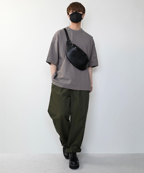 CLEL(クレイル)の「【CLEL】TC Loose Over Half Sleeve Tee / TC ルーズ オーバー半袖Tシャツ(Tシャツ/カットソー・メンズ・ホワイト/チャコールグレー/アッシュブラウン/グレイッシュベージュ・S/M/L)」の13枚目の写真