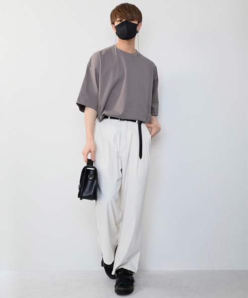 CLEL(クレイル)の「【CLEL】TC Loose Over Half Sleeve Tee / TC ルーズ オーバー半袖Tシャツ(Tシャツ/カットソー・メンズ・ホワイト/チャコールグレー/アッシュブラウン/グレイッシュベージュ・S/M/L)」の14枚目の写真