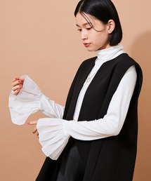ADAM ET ROPE' | 袖口シフォンフリルタートルプルオーバー(Tシャツ/カットソー)
