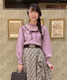 ヨークレース切替ニットPO