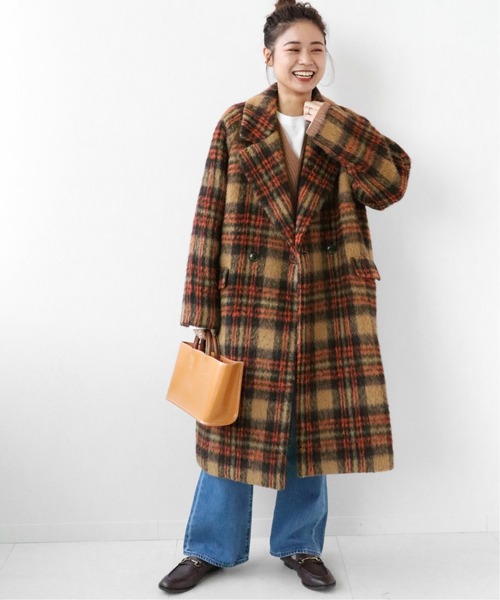 JOURNAL STANDARD relume(ジャーナルスタンダード レリューム)の「【LA TORRE】シャギーチェックコート◆(その他アウター・レディース・ブラウン/ホワイト・38/36)」の4枚目の写真