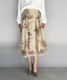 PICCIN | オーガンジーフラワーフレアスカート(スカート)