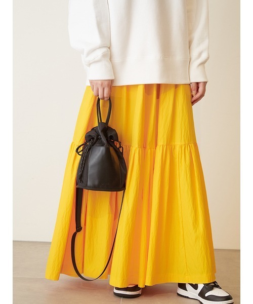 emmi（エミ）の「【emmi atelier】巾着ショルダーバッグ（ショルダーバッグ・レディース・ホワイト/ライトブルー/ブラック・FREE）」の4枚目の写真