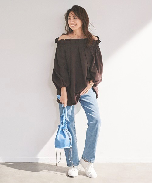 emmi（エミ）の「【emmi atelier】巾着ショルダーバッグ（ショルダーバッグ・レディース・ホワイト/ライトブルー/ブラック・FREE）」の20枚目の写真