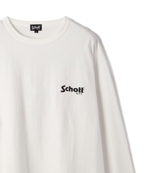 schott（ショット）の「【WEB LIMITED】Schott/ショット/FIRE WOLF LS T-SHIRT/ファイヤーウルフ ロンT（Tシャツ/カットソー・メンズ・ホワイト/ブラック/パープル・MEDIUM/LARGE/X-LARGE/XX-LARGE）」の10枚目の写真