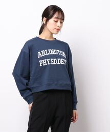 ロゴプリントショート丈スウェット