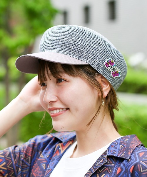 チチカカ(チチカカ)の「ワッペン付きキャスケット(キャスケット・レディース・ベージュ/ブラック/ブルー・FREE)」の6枚目の写真