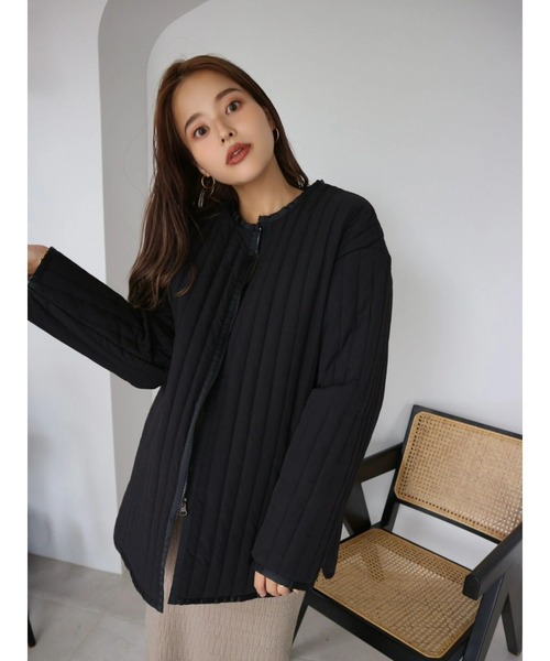 TRUNC(トランクエイティーエイト)の「Layered Knit Quilting Jacket(その他アウター・レディース・ブラック・FREE)」の15枚目の写真