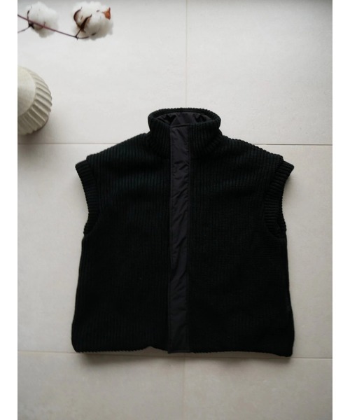TRUNC(トランクエイティーエイト)の「Layered Knit Quilting Jacket(その他アウター・レディース・ブラック・FREE)」の3枚目の写真