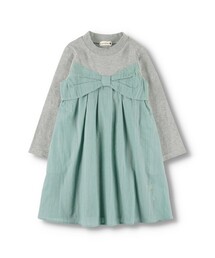 【ペア】リボンデザインドッキングワンピース