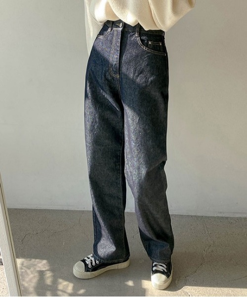 SONA(ソナ)の「SONYUNARA ワイドブラックジーンズ(デニムパンツ・レディース・ブラック・SMALL/MEDIUM)」の12枚目の写真