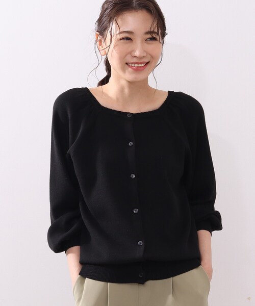 DRESKIP(ドレスキップ)の「◆前後2WAY スクエアネックニットプルオーバー(ニット/セーター・レディース・ブラック/オフホワイト/ライトグリーン/ピンク系・02/03/04)」の1枚目の写真