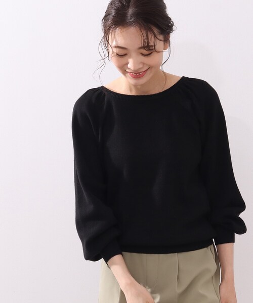 DRESKIP(ドレスキップ)の「◆前後2WAY スクエアネックニットプルオーバー(ニット/セーター・レディース・ブラック/オフホワイト/ライトグリーン/ピンク系・02/03/04)」の12枚目の写真