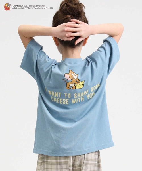 Right-on（ライトオン）の「トムとジェリーＴシャツ（キッズサイズ）親子リンクコーデ（Tシャツ/カットソー・キッズ・ブラック/ブルー/パープル/グリーン/オフホワイト/イエロー・105/120/130/150/140）」の20枚目の写真