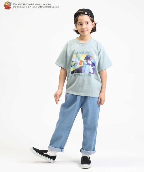 Right-on（ライトオン）の「トムとジェリーＴシャツ（キッズサイズ）親子リンクコーデ（Tシャツ/カットソー・キッズ・ブラック/ブルー/パープル/グリーン/オフホワイト/イエロー・105/120/130/150/140）」の14枚目の写真