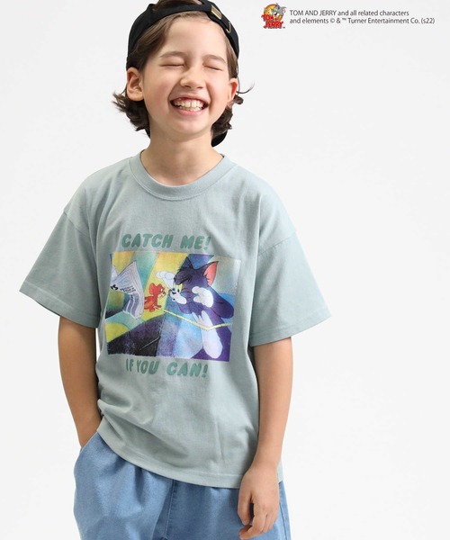 Right-on（ライトオン）の「トムとジェリーＴシャツ（キッズサイズ）親子リンクコーデ（Tシャツ/カットソー・キッズ・ブラック/ブルー/パープル/グリーン/オフホワイト/イエロー・105/120/130/150/140）」の16枚目の写真