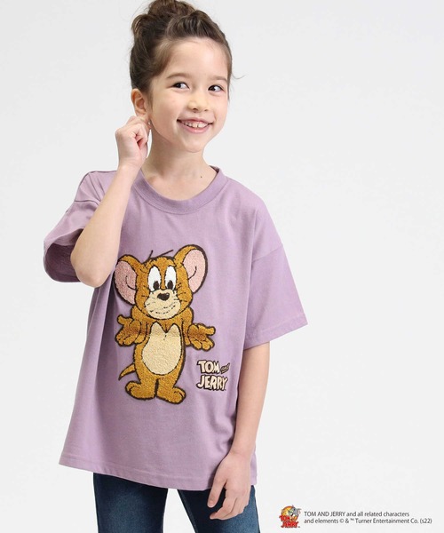 Right-on（ライトオン）の「トムとジェリーＴシャツ（キッズサイズ）親子リンクコーデ（Tシャツ/カットソー・キッズ・ブラック/ブルー/パープル/グリーン/オフホワイト/イエロー・105/120/130/150/140）」の22枚目の写真