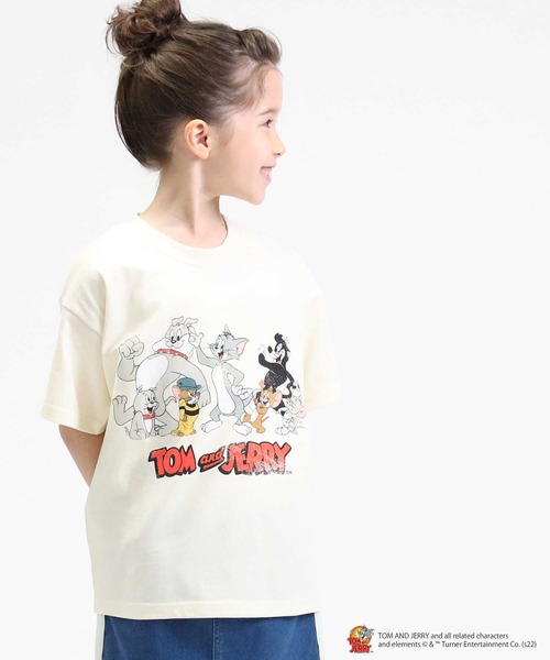 Right-on（ライトオン）の「トムとジェリーＴシャツ（キッズサイズ）親子リンクコーデ（Tシャツ/カットソー・キッズ・ブラック/ブルー/パープル/グリーン/オフホワイト/イエロー・105/120/130/150/140）」の9枚目の写真