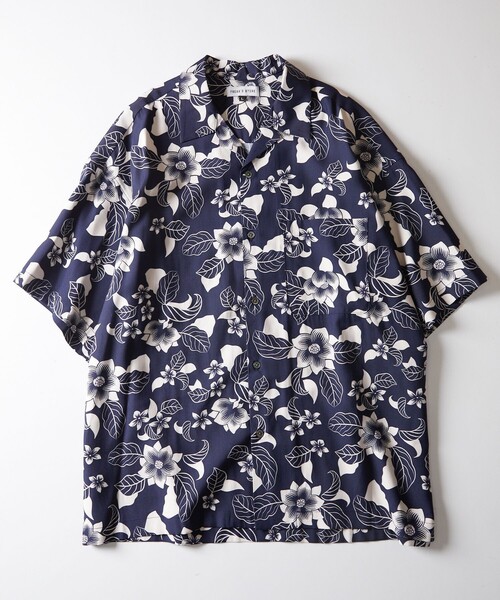 FREAK'S STORE(フリークスストア)の「WEB限定 ビッグシルエット 総柄 オープンカラーシャツ/レオパード柄/バンダナ柄/アロハ柄(シャツ/ブラウス・メンズ・ブラック/ブラウン/サックスブルー/ネイビー系1/ネイビー系2/レオパード・SMALL/MEDIUM/LARGE)」の15枚目の写真