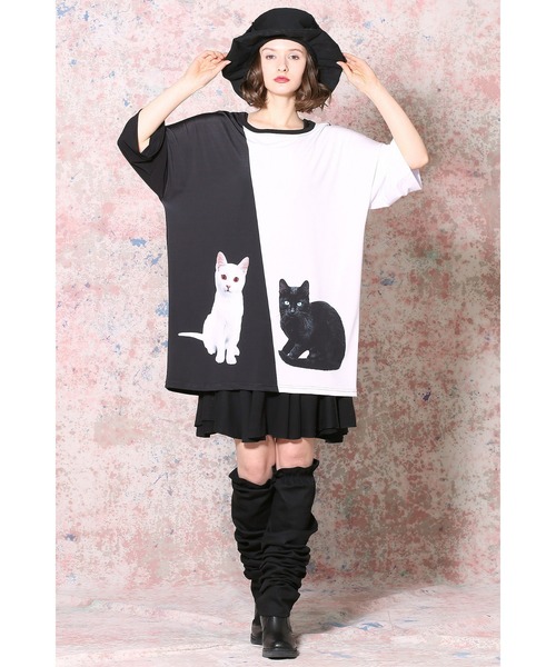 ankoROCK（アンコロック）の「アルビノ&メラニズム「ネコ」Tシャツ