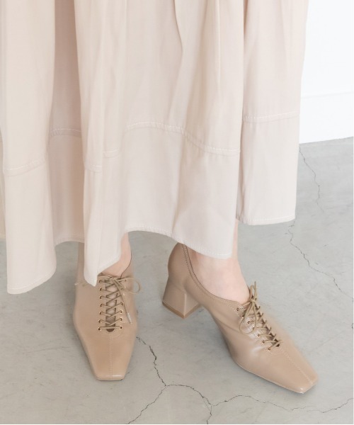 RANDA（ランダ）の「ソフト レースアップヒールシューズ（ドレスシューズ・レディース・アイボリー/グレイッシュベージュ/ベージュ・S/M/L/LL）」の9枚目の写真