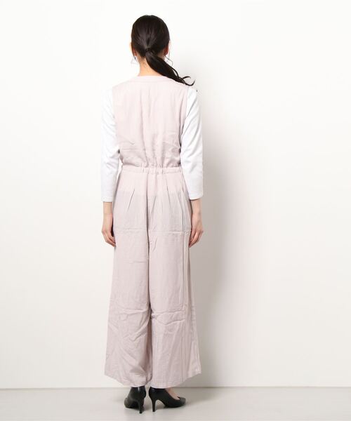 Wordtrobe（ワードトローブ）の「【wordtrobe】レーヨンフレックス ノースリーブ オールインワン サロペット（サロペット/オーバーオール・レディース・ライトグレー/グリーン/ブラック/ブラウン・FREE）」の7枚目の写真