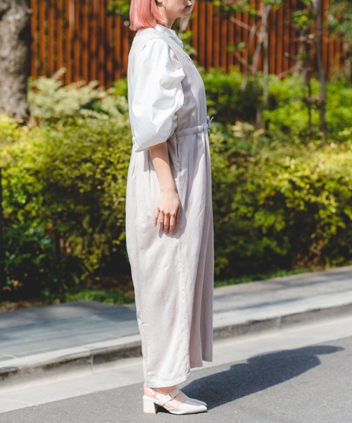 Wordtrobe（ワードトローブ）の「【wordtrobe】レーヨンフレックス ノースリーブ オールインワン サロペット（サロペット/オーバーオール・レディース・ライトグレー/グリーン/ブラック/ブラウン・FREE）」の20枚目の写真