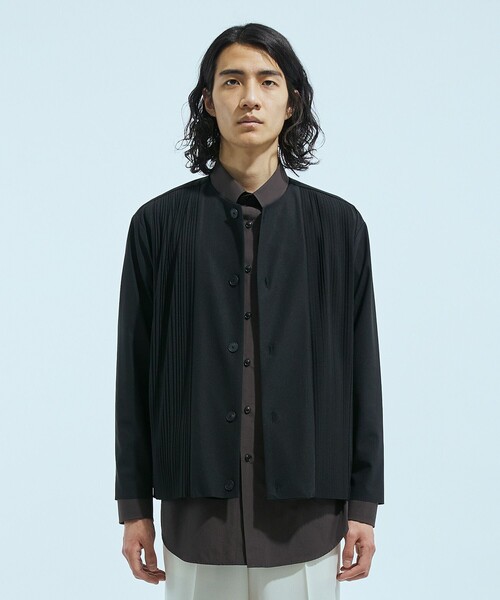 UNITED TOKYO（ユナイテッドトウキョウ）の「サイドプリーツノーカラーBL（ブルゾン・メンズ・ブラック/グレー・1/2）」の5枚目の写真