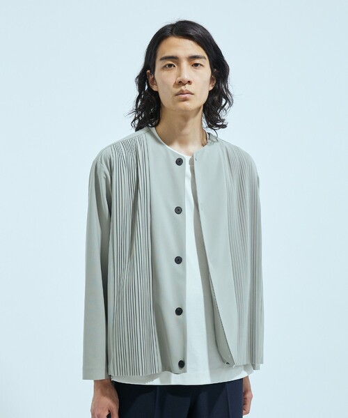 UNITED TOKYO（ユナイテッドトウキョウ）の「サイドプリーツノーカラーBL（ブルゾン・メンズ・ブラック/グレー・1/2）」の15枚目の写真