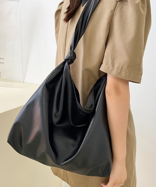 STYLEBLOCK（スタイルブロック）の「PUレザーシンプルショルダーバッグ（ショルダーバッグ・レディース・カーキ/ホワイト/ブラウン/ブラック・FREE）」の14枚目の写真