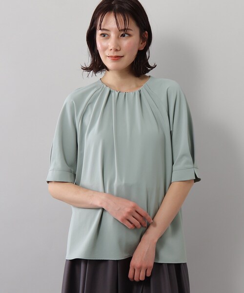 SOUP（スープ）の「◆さらっときれい見え/サテンタックスリーブブラウス（シャツ/ブラウス・レディース・ライトパープル/ライトグリーン/ナチュラル/サックスブルー/レモンイエロー・13/09/15 /11）」の15枚目の写真