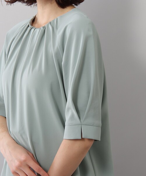 SOUP（スープ）の「◆さらっときれい見え/サテンタックスリーブブラウス（シャツ/ブラウス・レディース・ライトパープル/ライトグリーン/ナチュラル/サックスブルー/レモンイエロー・13/09/15 /11）」の12枚目の写真
