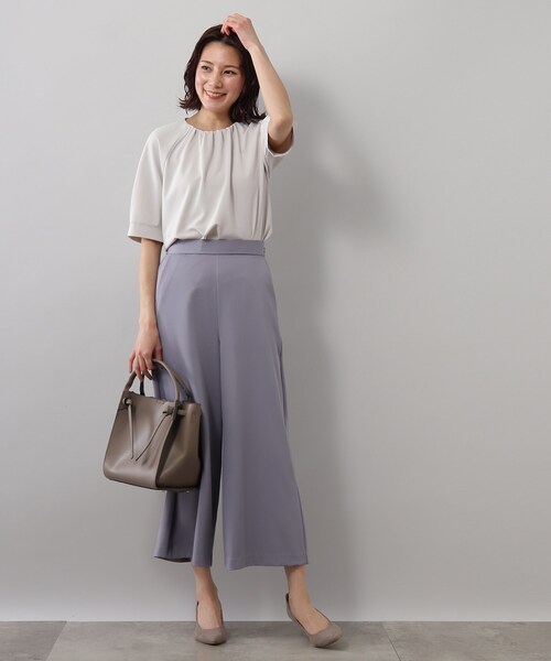 SOUP（スープ）の「◆さらっときれい見え/サテンタックスリーブブラウス（シャツ/ブラウス・レディース・ライトパープル/ライトグリーン/ナチュラル/サックスブルー/レモンイエロー・13/09/15 /11）」の7枚目の写真