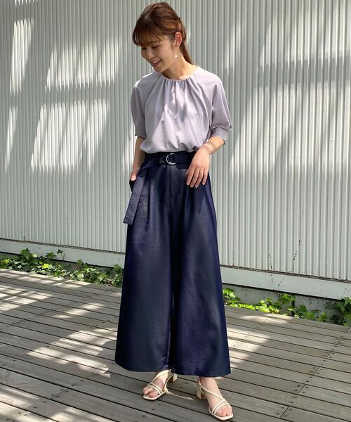 SOUP（スープ）の「◆さらっときれい見え/サテンタックスリーブブラウス（シャツ/ブラウス・レディース・ライトパープル/ライトグリーン/ナチュラル/サックスブルー/レモンイエロー・13/09/15 /11）」の18枚目の写真