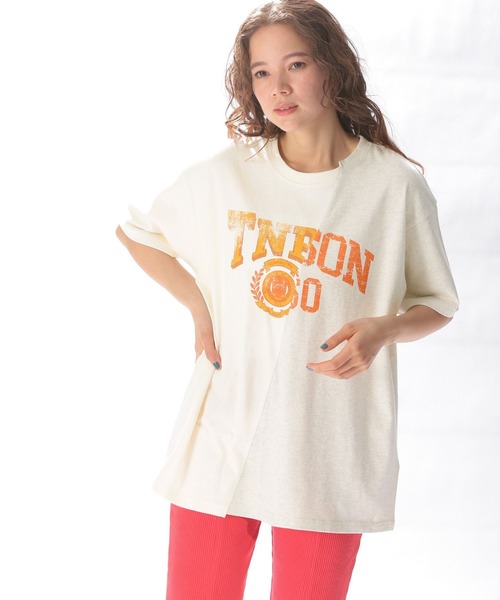 niko and（ニコアンド）の「リメイクライクチュニックTシャツ